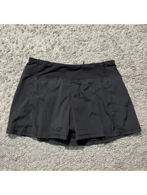 Lululemon Pace Rival Skirt Black Skort Tennis Pickleball Active Size 6